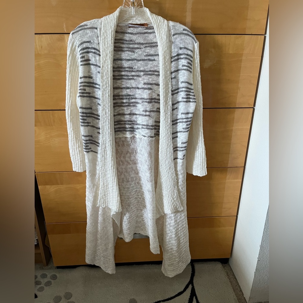 Belldini Knit Sweater - Ivory with Gray Stripes